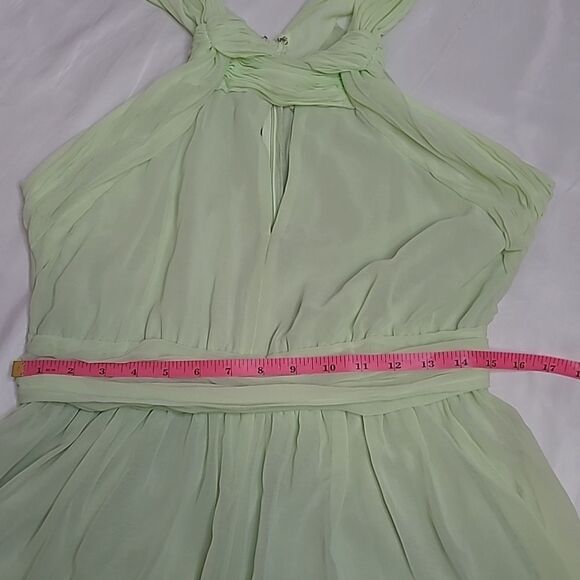 MUSTARD SEED light green sleeveless chiffon keyhole romper playsuit L - Picture 8 of 12
